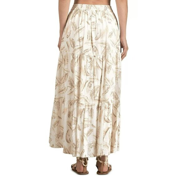 Elan Tiered Boho Feather Full Skirt Medium NWT - Picture 3 of 7